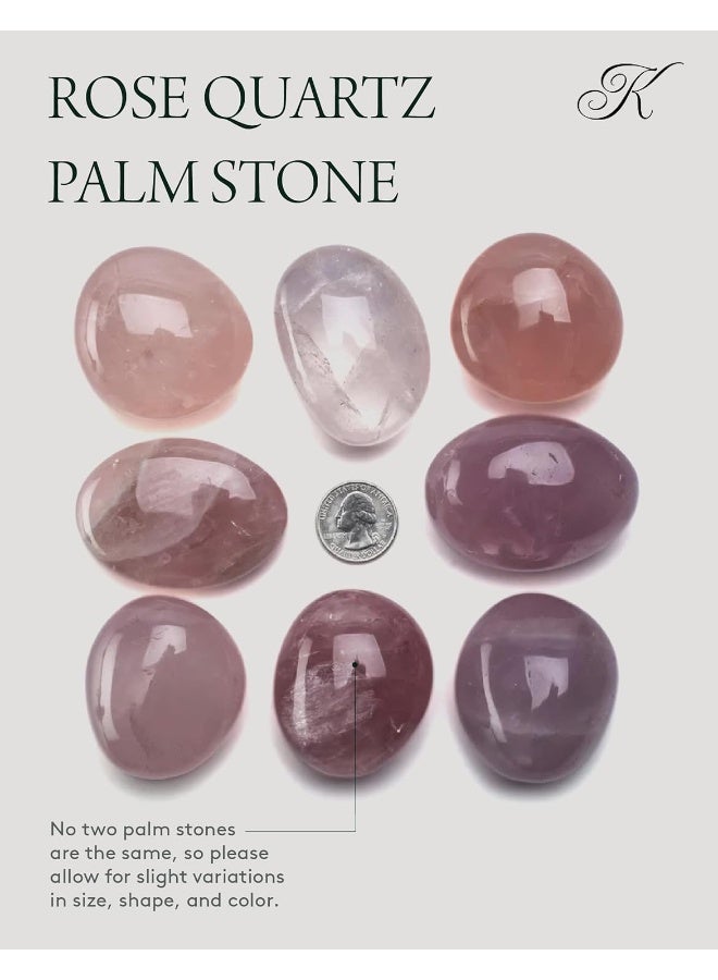 KALIFANO Rose Quartz Palm Stone with Healing & Calming Effects - Image 4